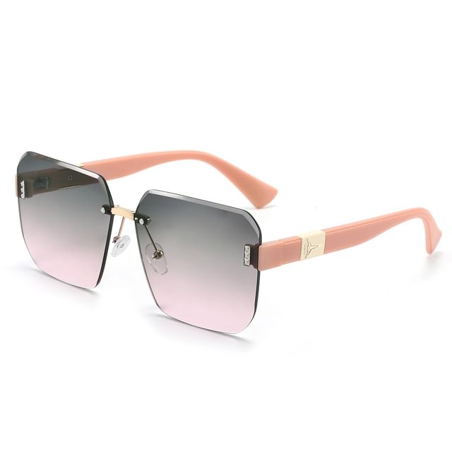 Oversized Rimless Geometric Sunglasses