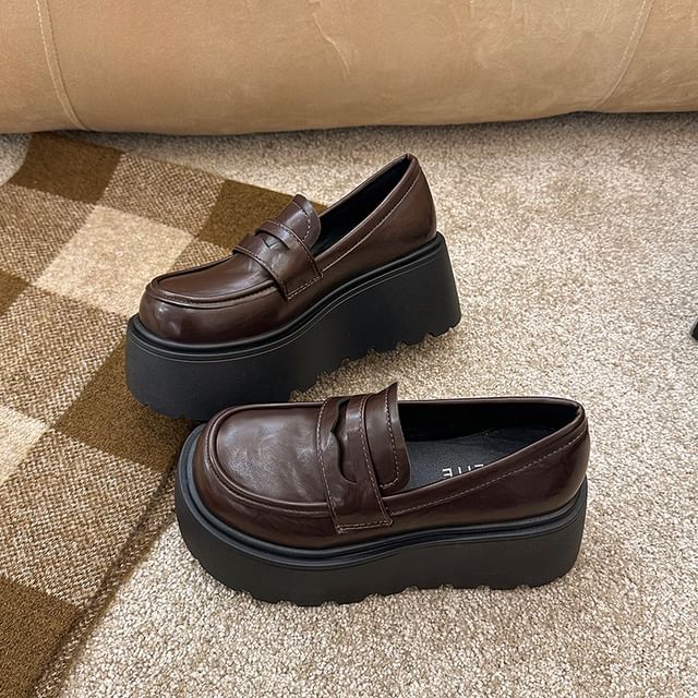 Penny Plain Platform Loafers
