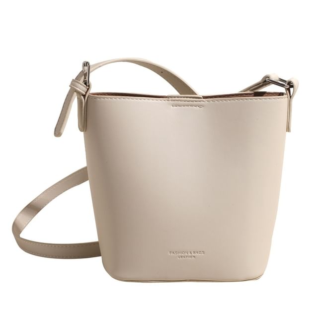 Bag Bucket Plain Leather Faux