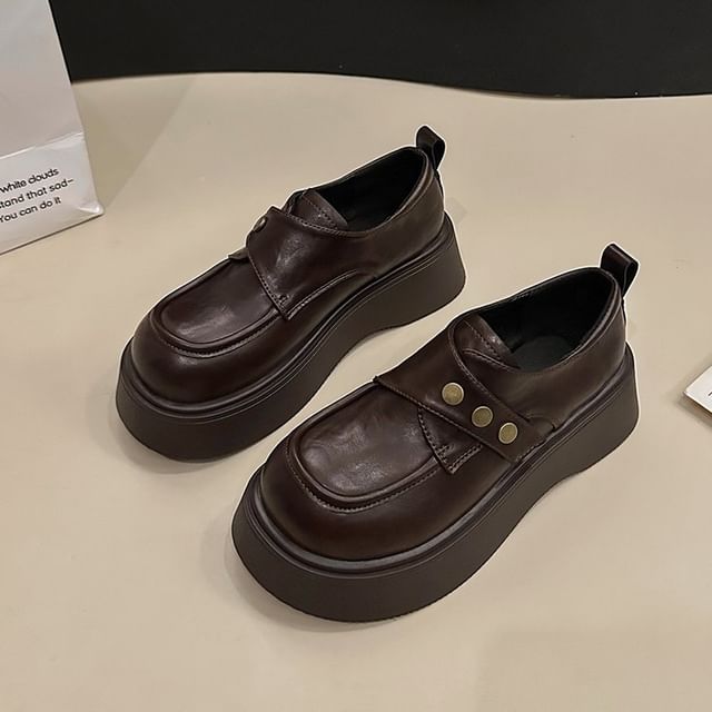 Platform Leather Faux Plain Shoes Adhesive Strap