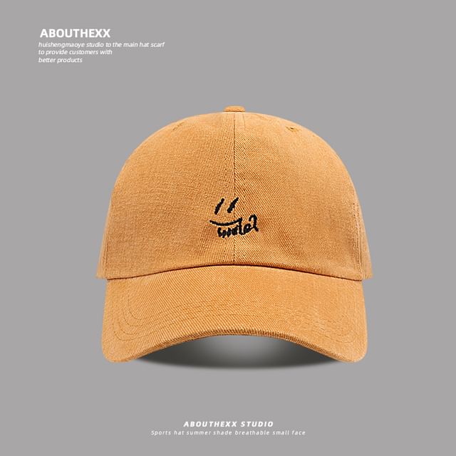 Baseball Cap Embroidered Smiley