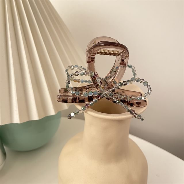 Hair Claw Beaded Acrylic Bow