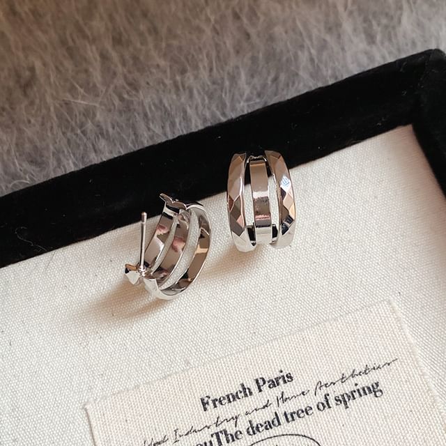 Earring Hoop Geometric Layered