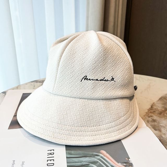 Cap Brim Wide Lettering Embroidered