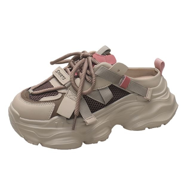 Sneakers Lace-Up Platform Lettering