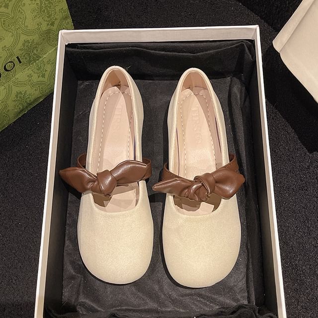 Bow Accent Tone Mary Shoes Jane Two