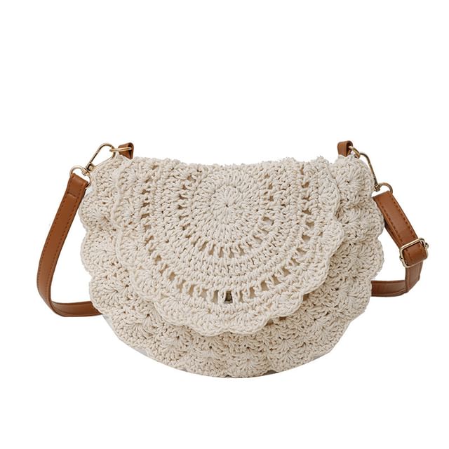 Lace Flap Crochet Crossbody Bag