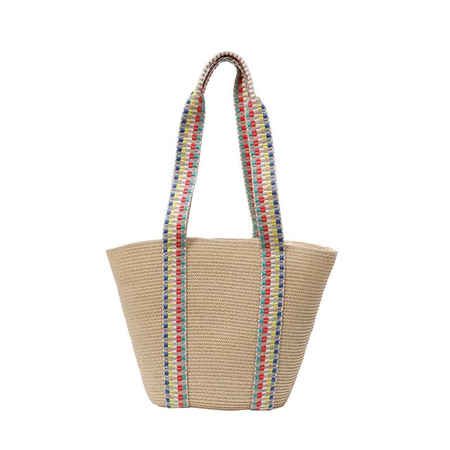 Tote Pattern Woven Strap Bag