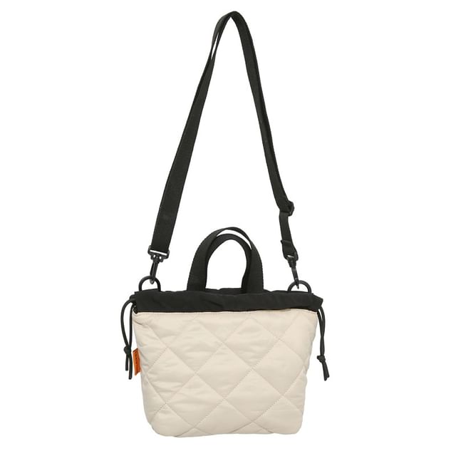 Quilted Bag Two-Tone Drawstring Crossbody