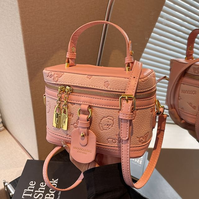 Faux Bag Print Crossbody Cartoon Leather