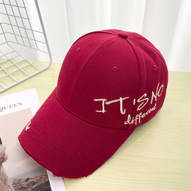 Embroidered Baseball Cap Distressed Lettering
