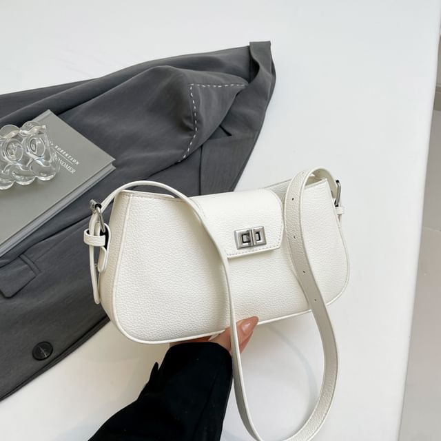 Faux Flap Leather Crossbody Bag