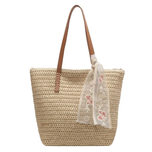 Tote Bag Straw Scarf + Set: