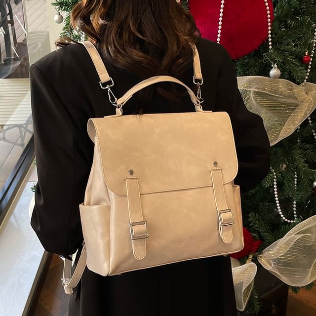 Leather Satchel Faux Backpack