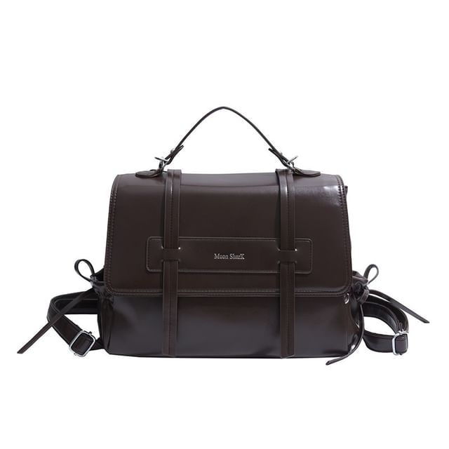 Backpack Faux Leather Lettering