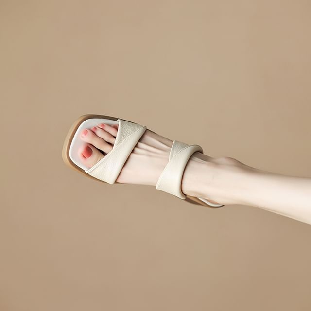 Chunky Heel Sandals Slide