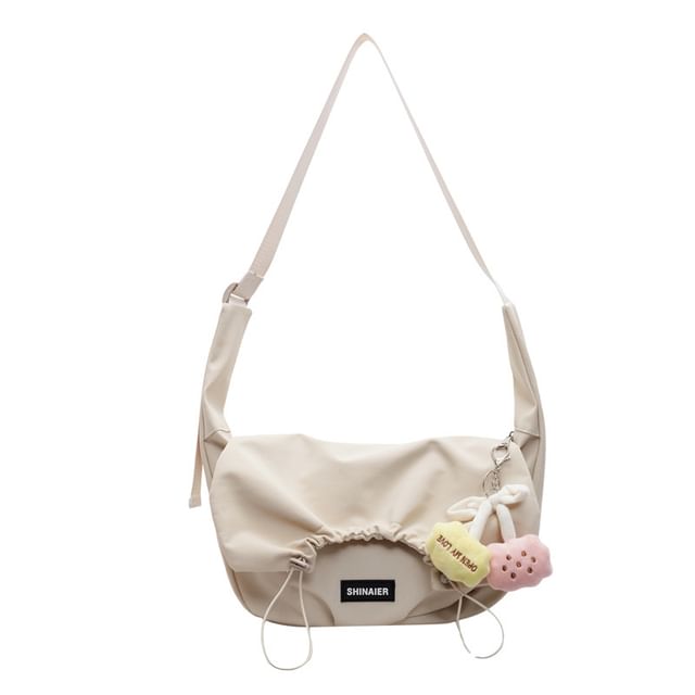 Crossbody Bag Plain Drawstring Flap