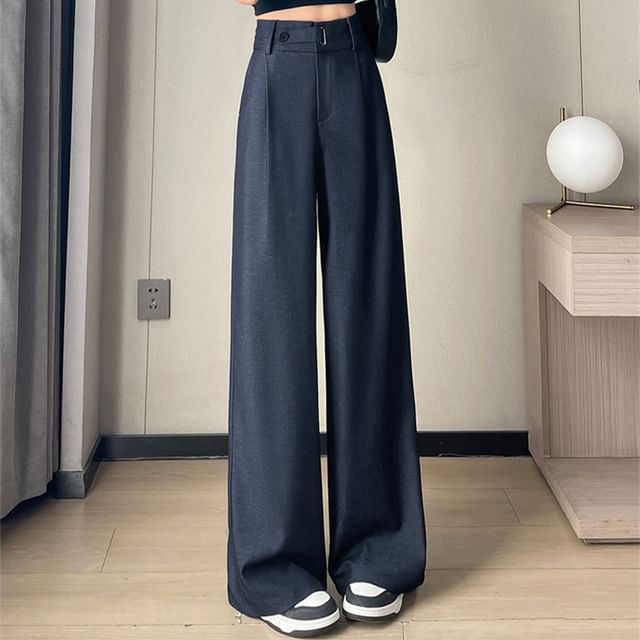 Designs) Plain (Various Rise Jeans Wide High Leg
