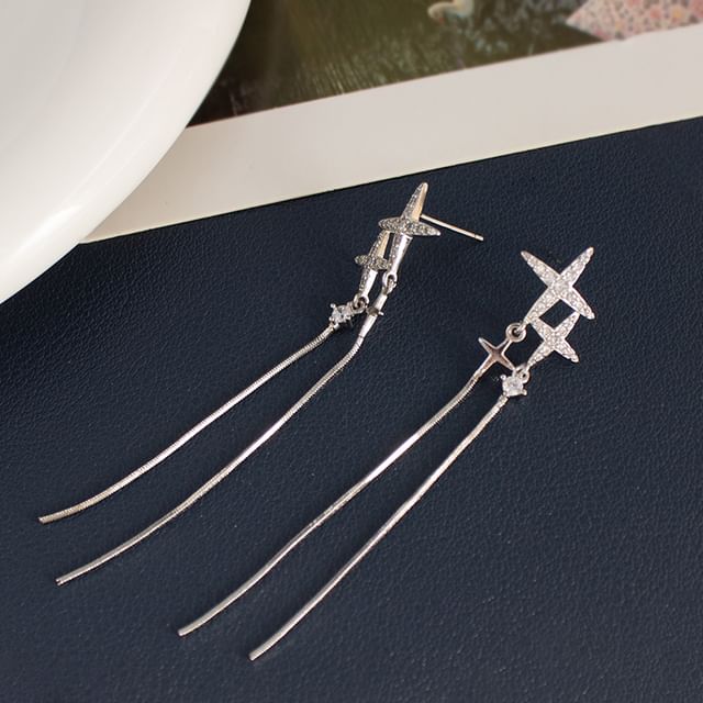 Earring Star Rhinestone Clip-On / Dangle