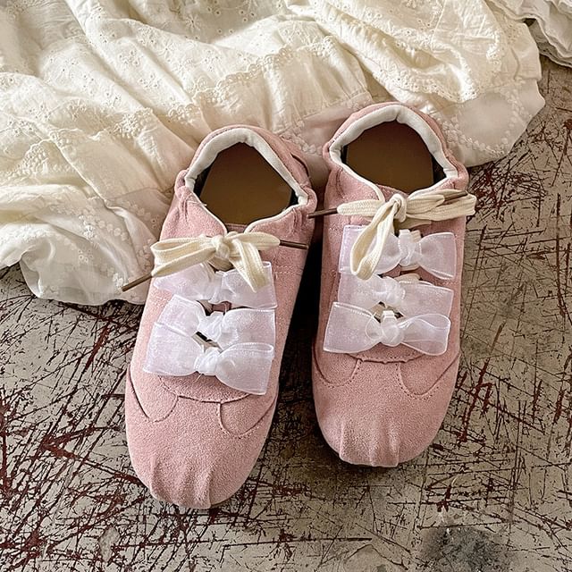 Plain Lace-Up Leather Faux Sneakers