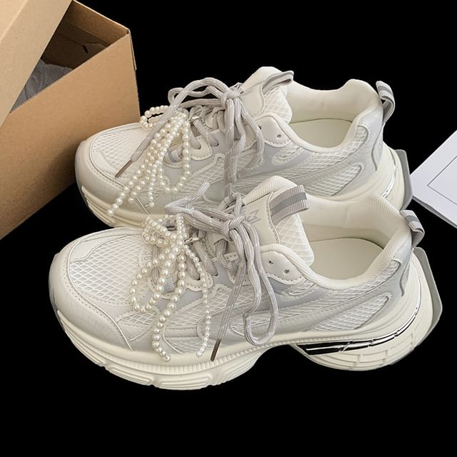 Sneakers Lace-Up Platform Mesh