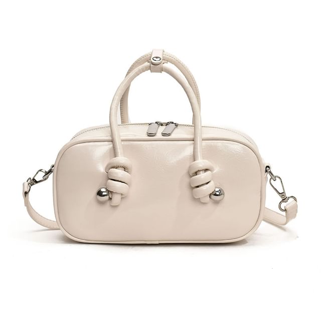 Crossbody Top Leather Bag Faux Handle Plain