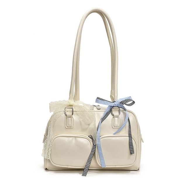 Leather Bag Bowler Plain Faux