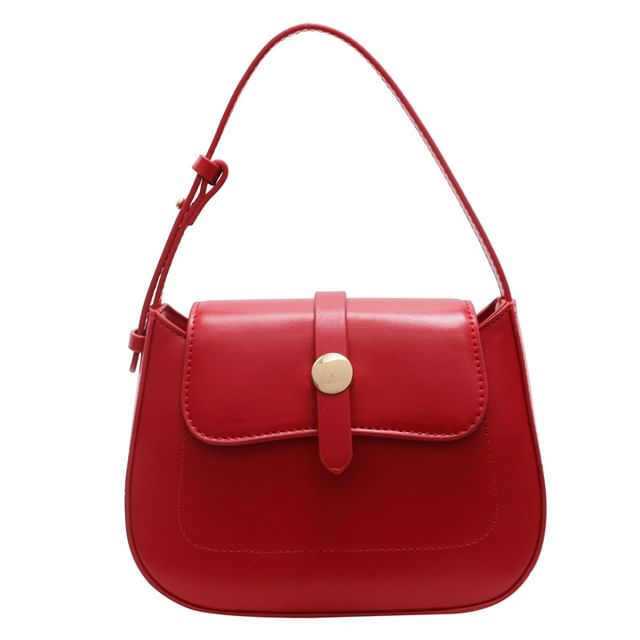 Bag Plain Faux Flap Leather Crossbody