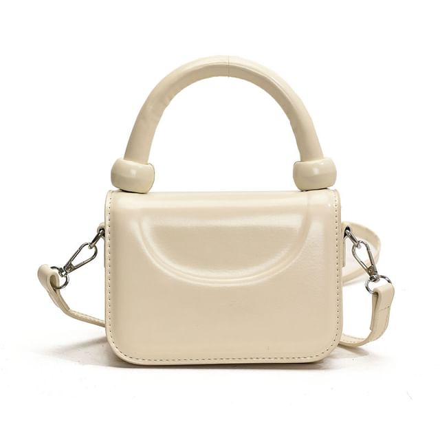 Bag Leather Plain Faux Crossbody Top Handle