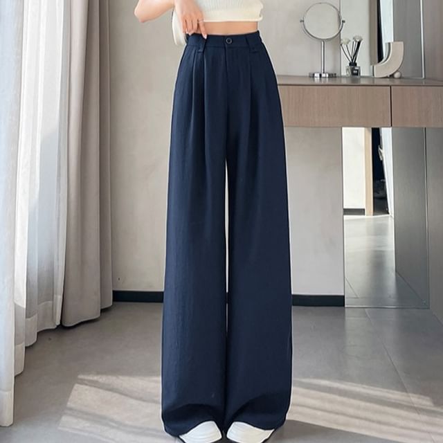 Plain Dress Pants Leg (Various Designs) High Waist Wide