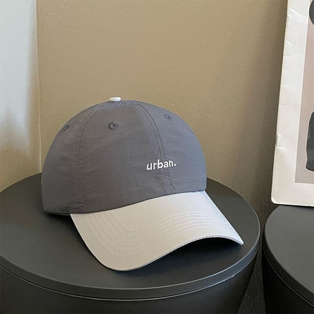 Two-Tone Lettering Cap Embroidered Baseball