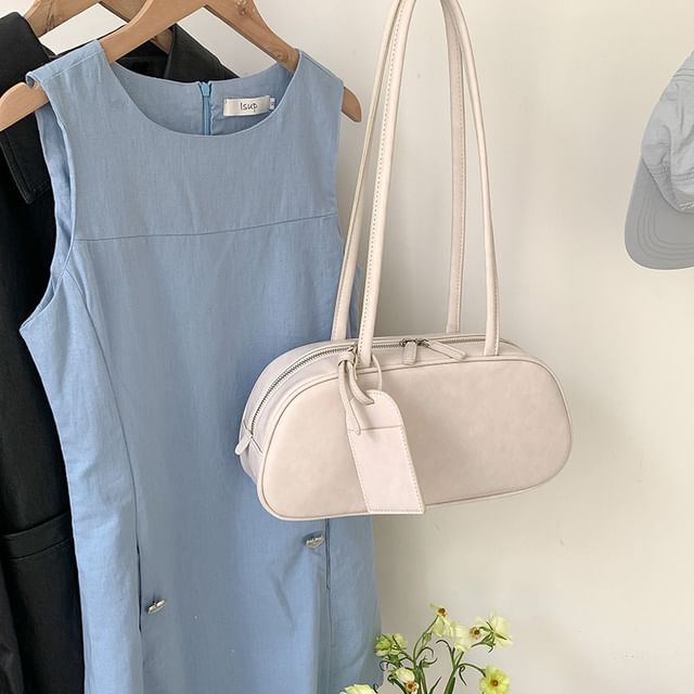 Faux Shoulder Leather Bag Plain