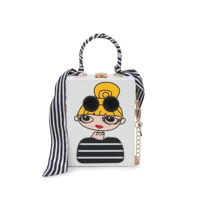 Strap Crossbody Cartoon Chain Print Bag