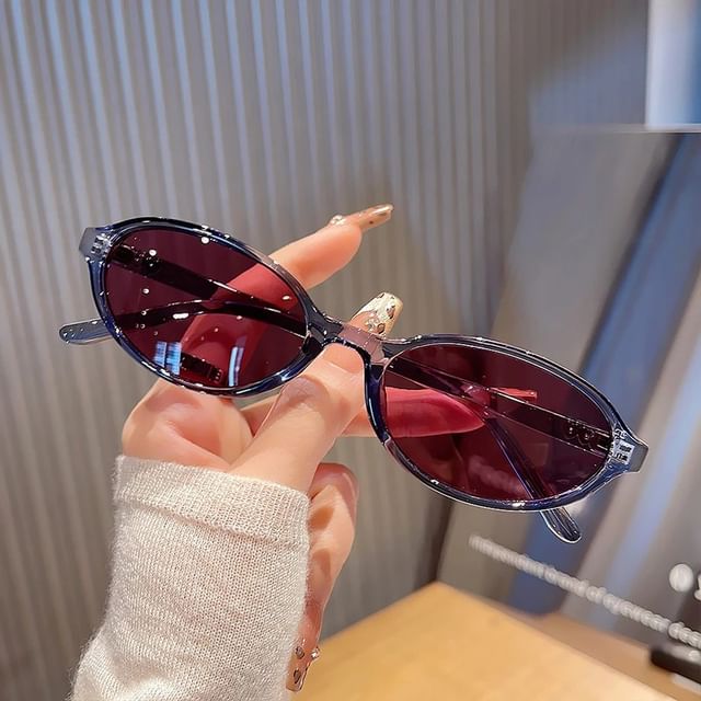 Plastic Sunglasses / Frame Case Cloth Cleaning Set Oval Pouch