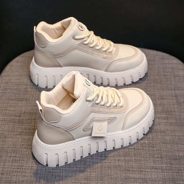 Panel Platform High Top Sneakers