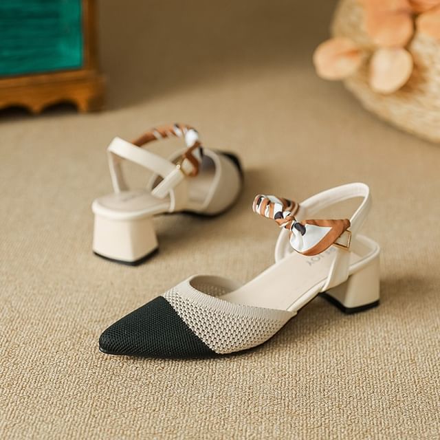 Heel Chunky Sandals Pointed