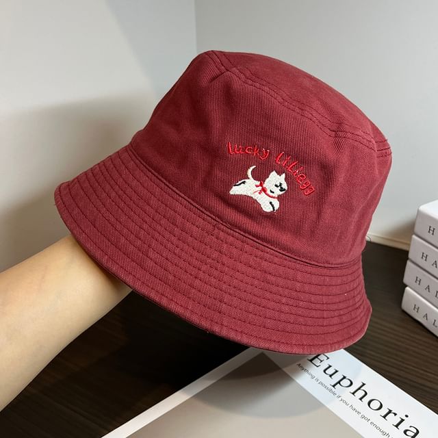 Hat Embroidered Dog Bucket