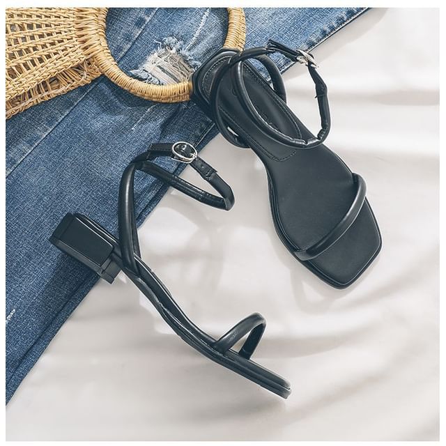 Chunky Sandals Ankle Heel Strap