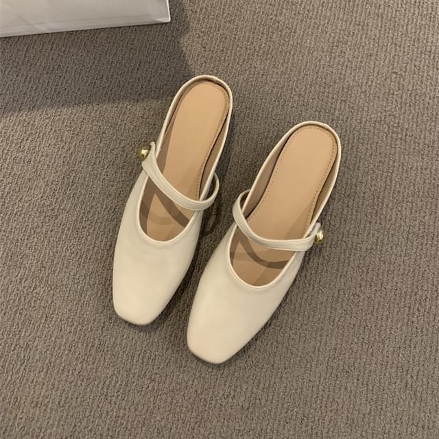 Faux Jane Leather Mary Mules