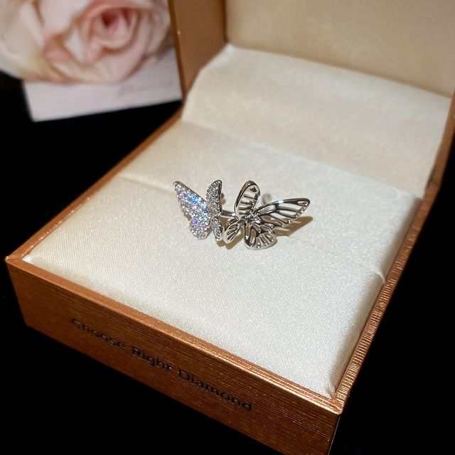 Cuff Rhinestone Ear Butterfly