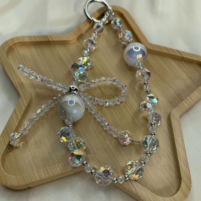 Phone Crystal Wrist Faux Beaded Bow Strap