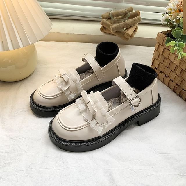 Platform Mary Jane Shoes Bow