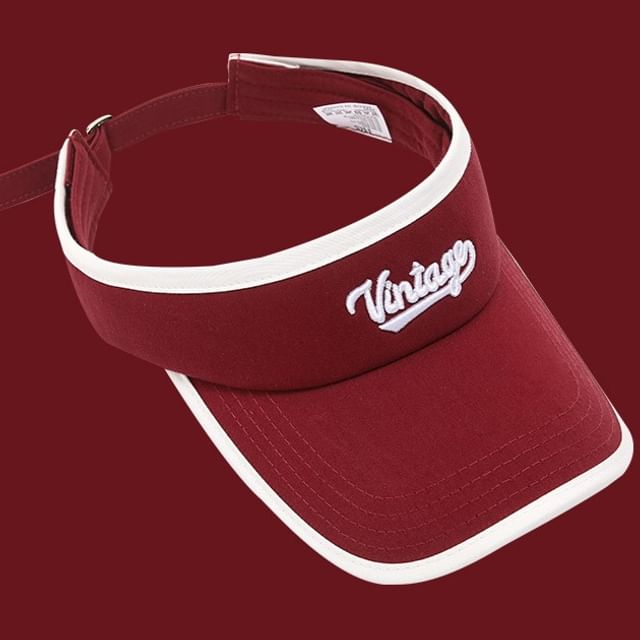 Embroidered Piped Lettering Sun Visor