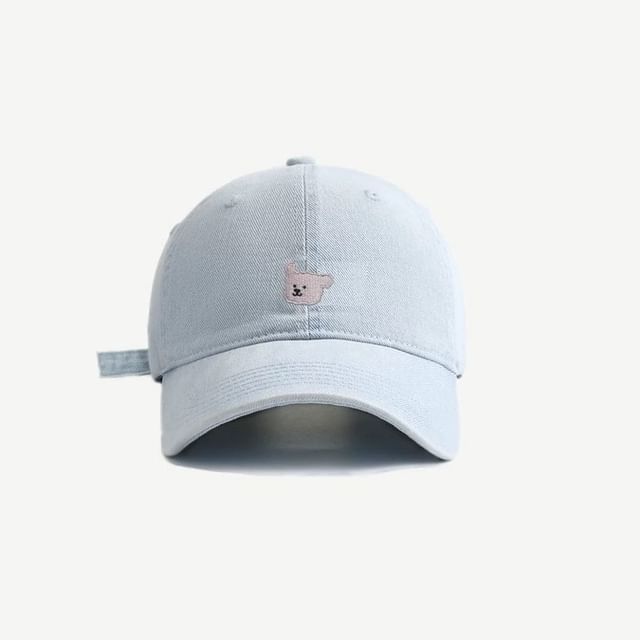 Embroidered Denim Baseball Cap Dog
