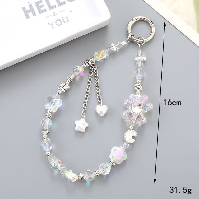 Bear Crystal Floral Phone / Strap Faux Cartoon