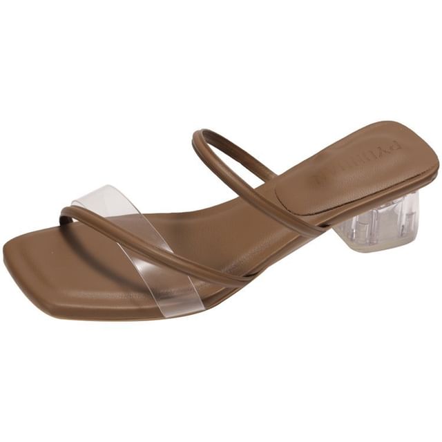 Sandals Low PVC Toe Heel Slide Square