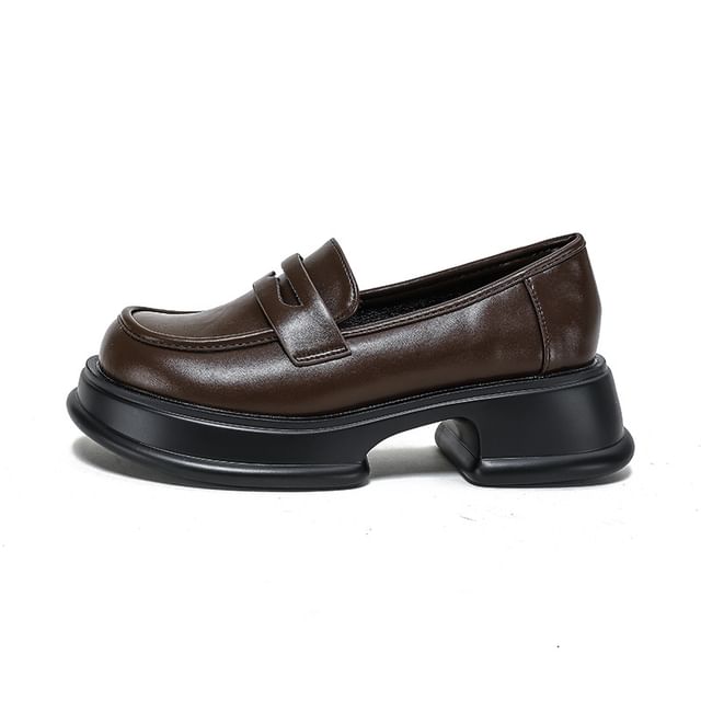 Chunky Loafers Platform Heel