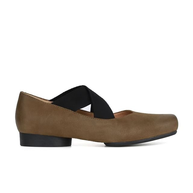 Strap Pumps Jane Heel Square Mary Toe Chunky Cross