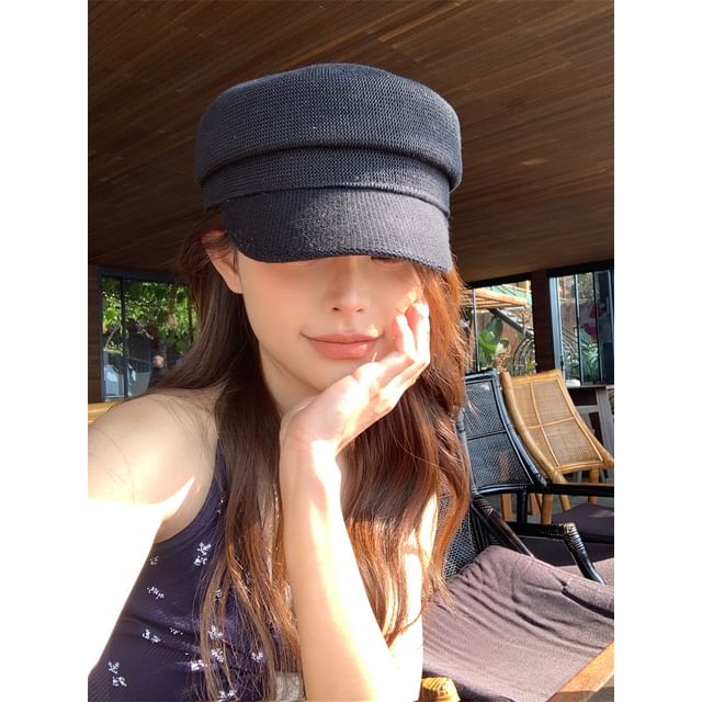 Cap Newsboy Knit Plain