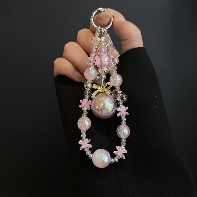 with Lanyard Pearl Faux Phone Pad